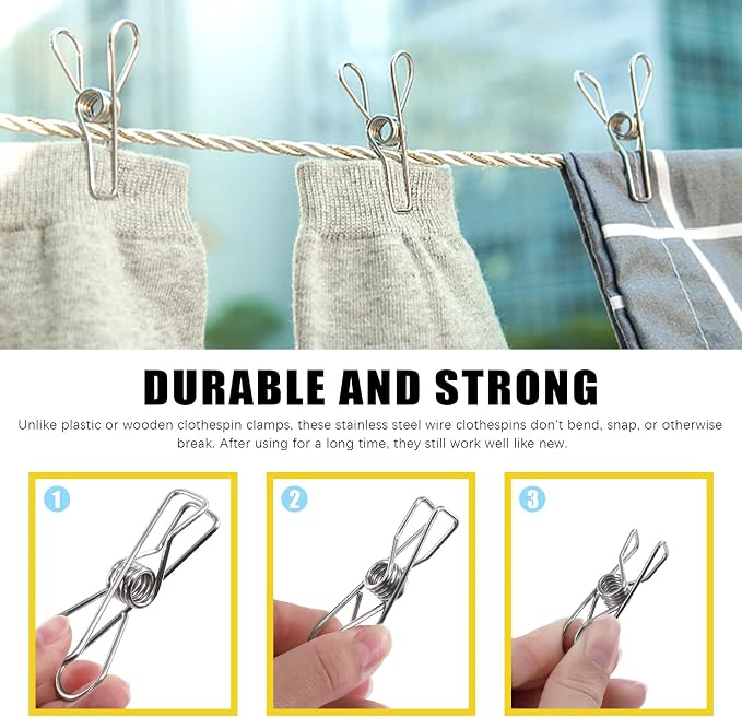 145 Pcs Multi-Purpose Stainless Steel Clothes Pins - Image 5