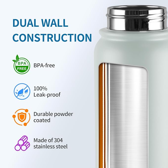GOPPUS Insulated Water Bottle 20oz Stainless Steel BPA-Free Sports Bottle Ideal - Image 4