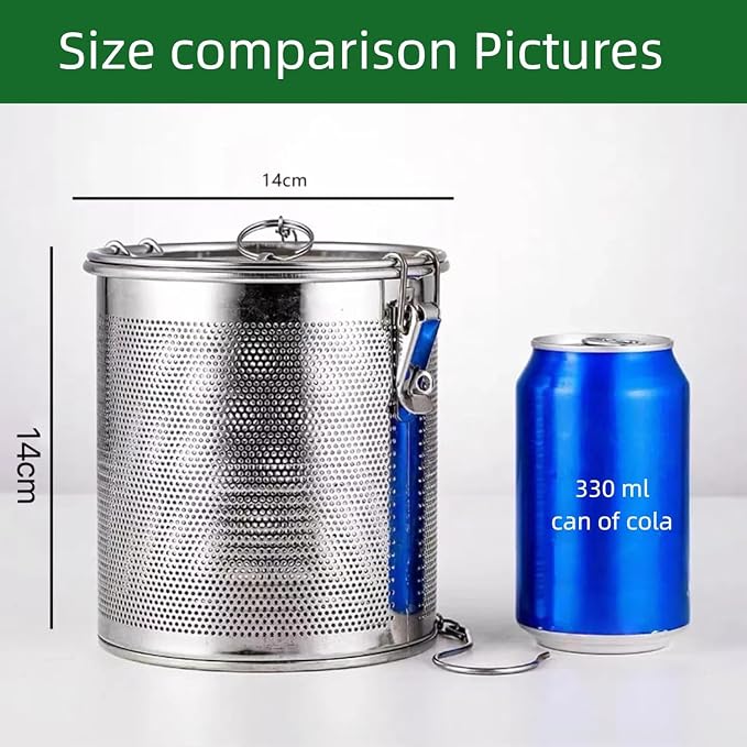 Stainless steel cylindrical seasoning filter, Mesh Design Tea Ball Strainer - Image 7