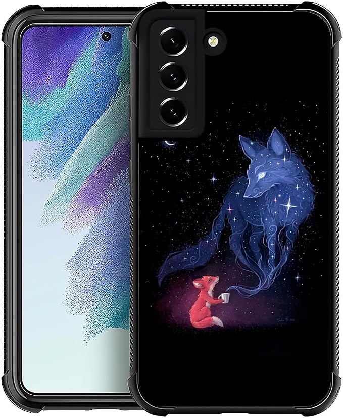 for Samsung Galaxy S21 Plus Case, Galaxy Fox Wolf Pattern Graphic Design Girl by FKBRCL4U