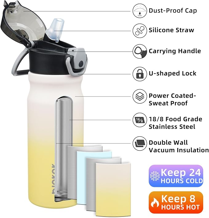 BJPKPK Insulated Water Bottle 18oz Stainless Steel Water Bottles - Image 2