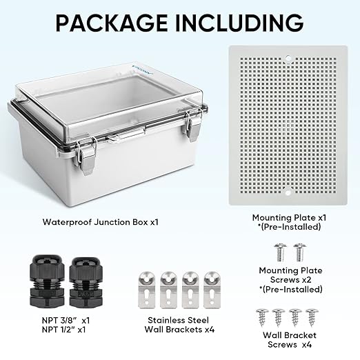 TICONN Outdoor Electrical Box Waterproof, Junction Box IP67 ABS Plastic - Image 5
