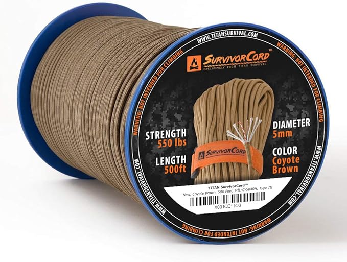 TITAN Survival Patented Paracord 550 - 25ft by SurvivorCord