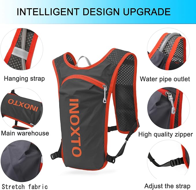 INOXTO Running Hydration Vest Backpack, Lightweight Insulated Pack - Image 2