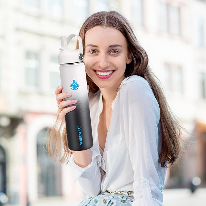 SENDESTAR Water Bottle 32oz Double Wall Vacuum Insulated Leak Proof Stainless - Image 3