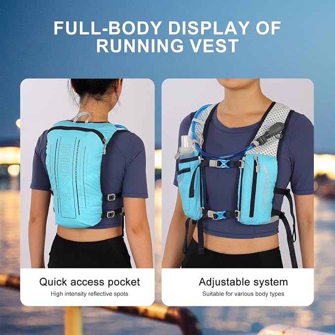 INOXTO Running Hydration Vest Backpack, Lightweight Insulated Pack - Image 5