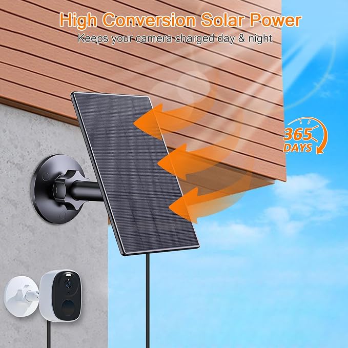 Zivif Solar Panel for Security Camera, 2W USB Solar Panel, Solar Charger - Image 5