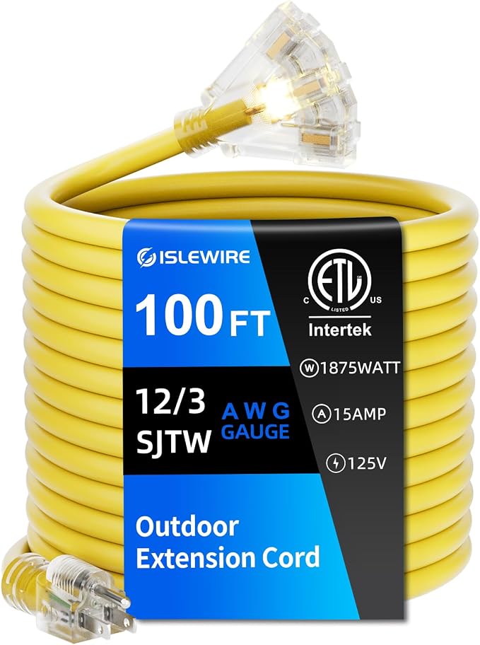 100 FT Outdoor Extension Cord by ISLEWIRE