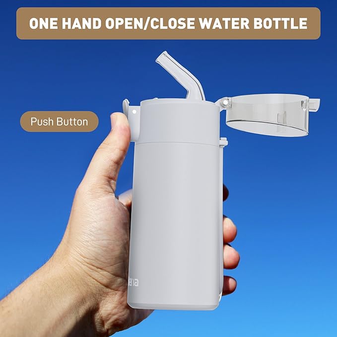 5oz Small Water Bottles with Straw, Mini Water Bottle One-Hand Open Design - Image 5