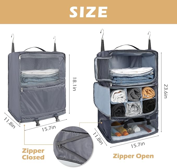 Surblue Hanging Travel Shelves Compression Packing Cube - Image 5