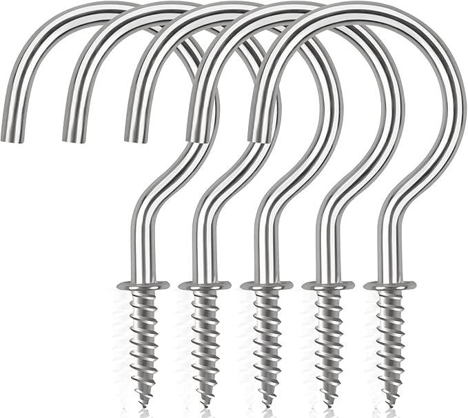 Cup Screw Hooks, 1 inch Metal Screw in Ceiling Hooks 100 Pack Plant Hanger Wind by DRTDERUITAI