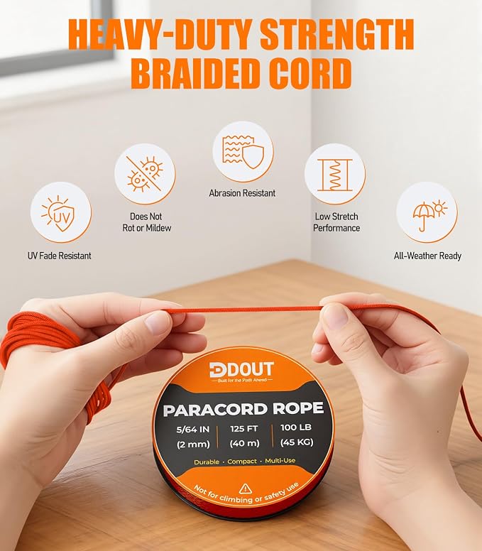 DDOUT 2mm Paracord 100lb, Thin Micro Paracord Rope, DIY Projects, Camping & - Image 3