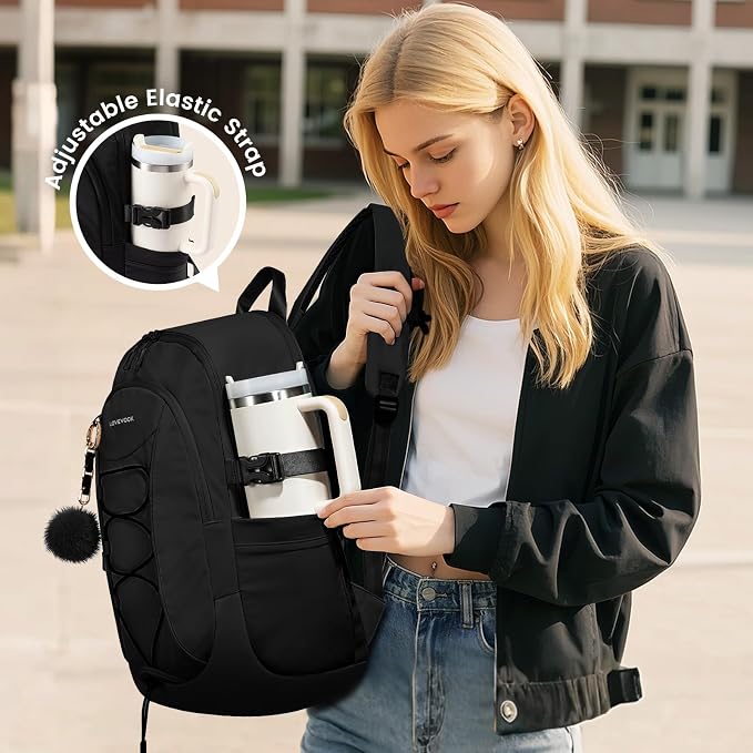 LOVEVOOK Mens Backpack with Giant Tumbler Holder Pocket, 18 Inch Everyday - Image 2