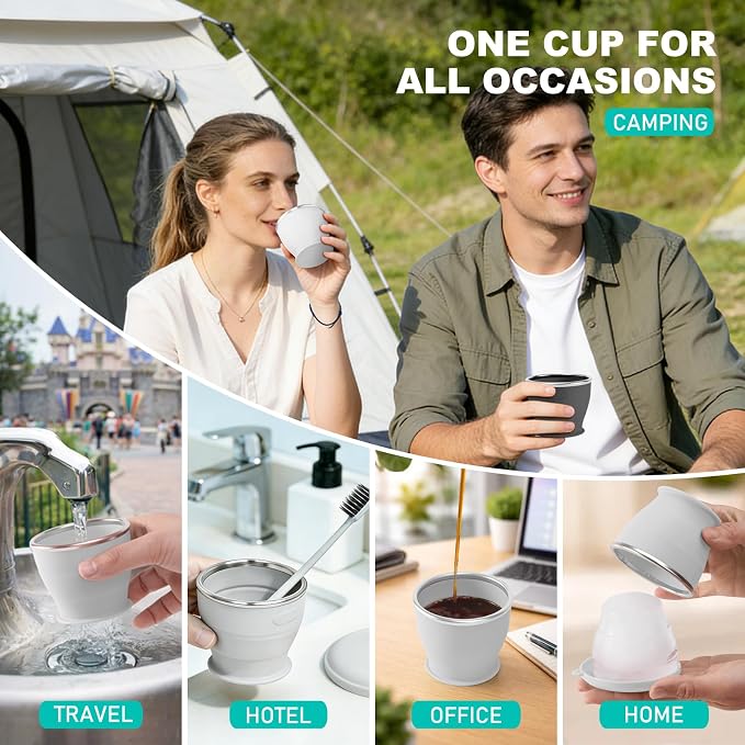 Collapsible Travel Cup, BPA-Free Reusable Water Cup, Lightweight Drinking Cups - Image 6
