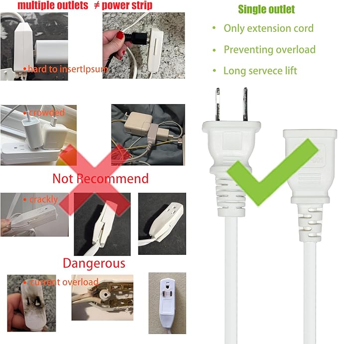 Brown Extension Cord 15FT Flat Extension Cord - Image 2