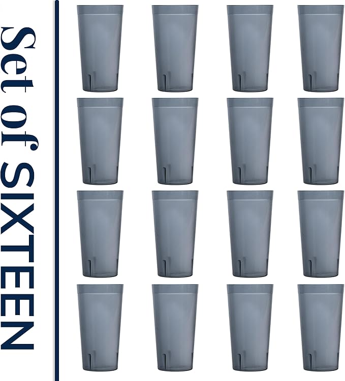 US Acrylic Cafe Plastic Reusable Tumblers 20-ounce Water Cups in Grey | Value - Image 8