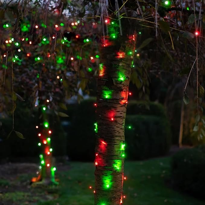 Dazzle Bright Red and Green Christmas String Lights, 300 LED 100 FT Connectable - Image 3