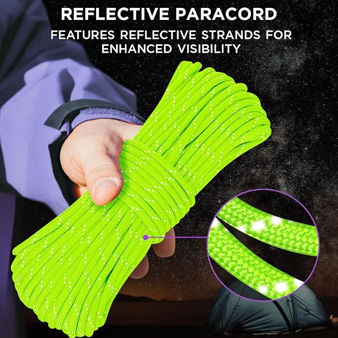 TECEUM Reflective Paracord Rope 1000 – 1000ft/200ft/100ft/50ft – 40+ Colors – - Image 2
