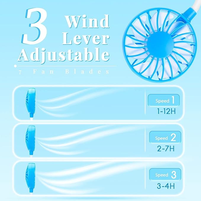 Portable Neck Fan Rechargeable Personal Hand-Free Fan Mini USB Wearable - Image 3