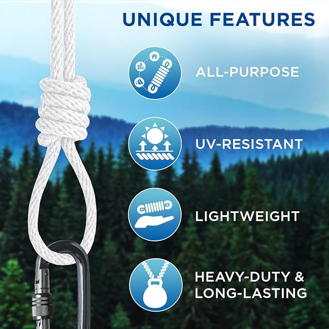 TECEUM Cotton Rope 3/16” – 50 FT – Strong All-Purpose Braided Rope – Natural - Image 4