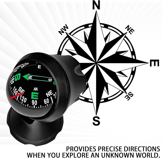 Compass for Car, Automotive Dashboard Accessories Car Compass Ball - Image 3