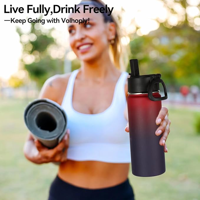 Volhoply 18oz Insulated Water Bottle Bulk 2 Pack, Kids Stainless Steel Water - Image 7