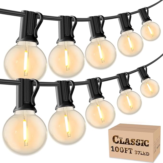RTTY Outdoor String Lights 100 FT, Patio Light by RTTY