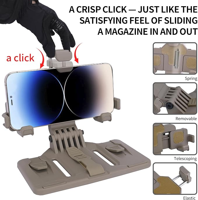 Tactical Gear Plate Carrier Vest Accessories, MOLLE Phone Chest Mount Holder - Image 6