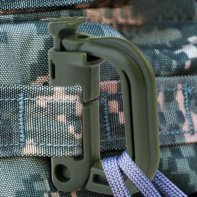 Topbuti 18 pcs Multipurpose Grimlock D-Ring Locking Molle Clips Hanging Hook - Image 7