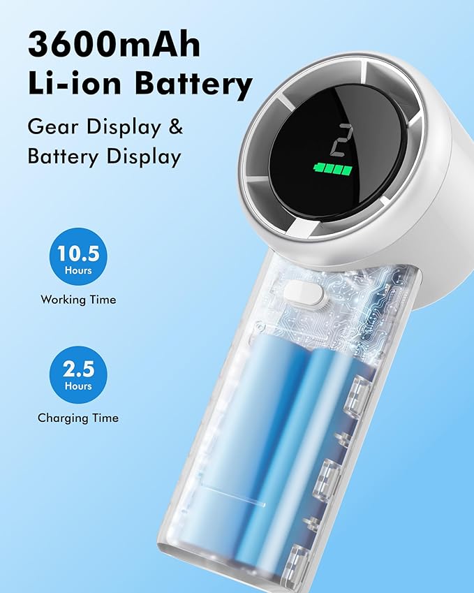 WHATOOK Portable Handheld Mini Fan: High Speed Cooling Fan, 10 Hours Battery - Image 4