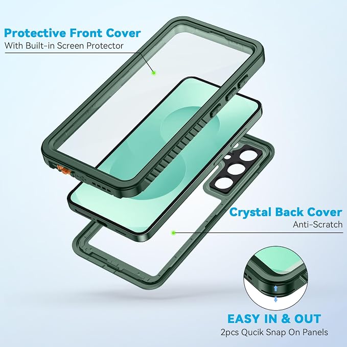 Lanhiem for Samsung Galaxy S25 Case, IP68 Waterproof Dustproof, Built-in Screen - Image 4