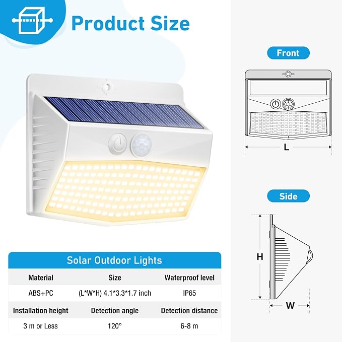 Peasur Solar Outdoor Lights, Motion Sensor Security Lights - Image 6