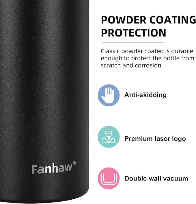 Fanhaw 24 oz Insulated Stainless Steel Water Bottle - Image 4