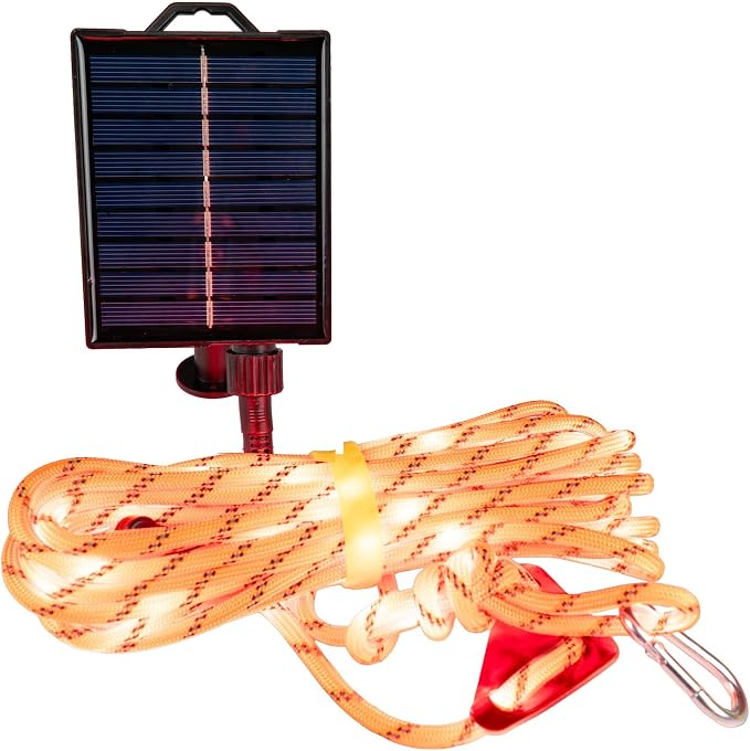 Solar Luminous Paracord Rope, 23ft Solar-Powered Orange Glow Rope - Image 8
