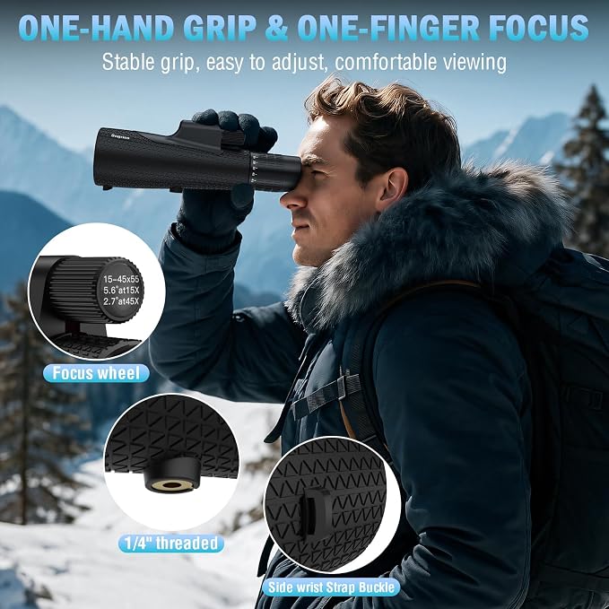15-45x55 Zoom Monocular Telescope-High Power Monocular - Image 5