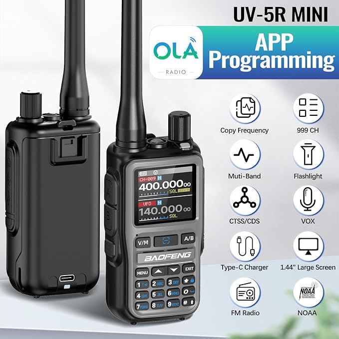 Baofeng Radio UV-5R Mini Ham Radio Long Range Two Way Radio NOAA Weather Radio - Image 2