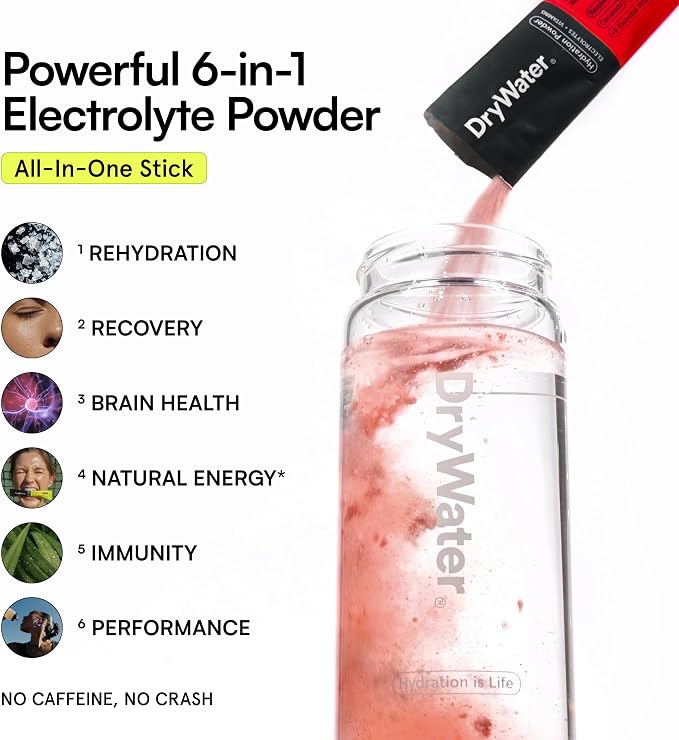 DryWater Electrolyte Powder Packets, Raspberry Lemon - Image 8