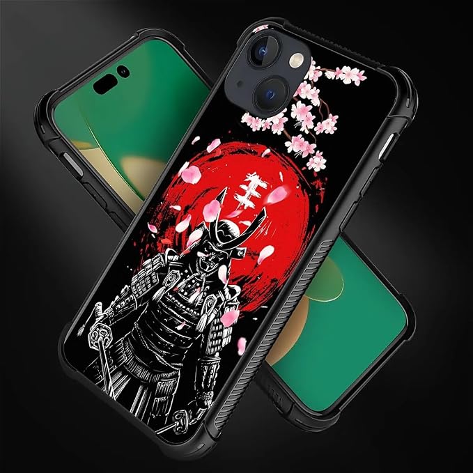 for iPhone 14 Plus Case, Sakura Japanese Samurai Pattern Graphic Design Girl - Image 2