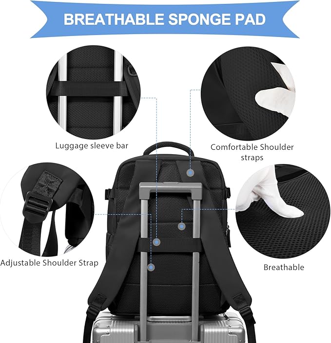 coowoz Travel Backpack For Women Men Airline Approved, Carry On Backpack - Image 6