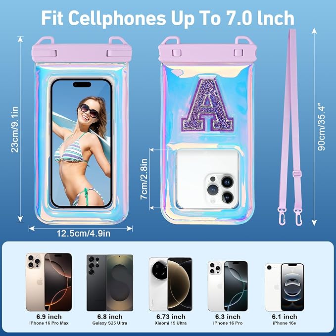 Waterproof Phone Pouch Floating, Fashion Bling Letters Cell Phone Dry Bag - Image 2