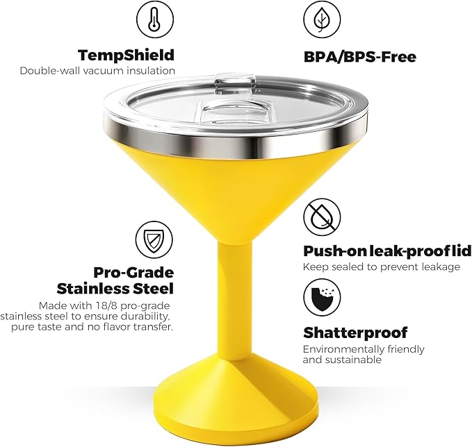 13oz Stainless Steel Martini Glass - Image 4