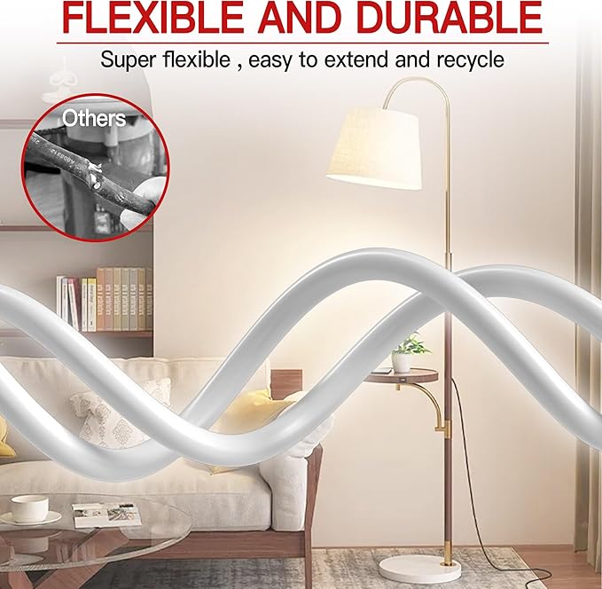 16/3 Short Extension Cord 8 FT, Indoor 3 Prong Power Cable, Suitable - Image 6