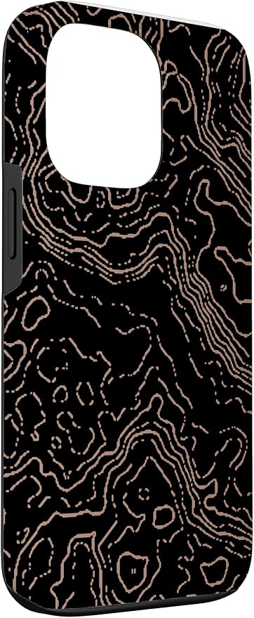Topography Black & Brown Abstract Pattern Topographic Map Case - Image 3