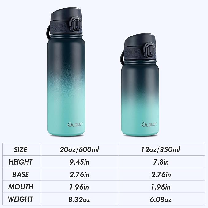 OLDLEY 12oz Kids Water Bottle, Stainless Steel Insulated Water Bottle - Image 4