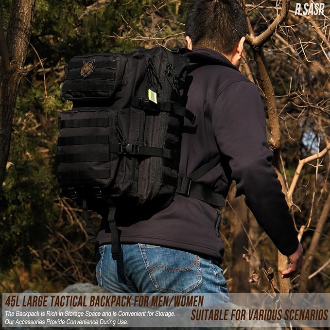 45L Tactical Backpack for Men Women, Military Assault Pack - Image 8