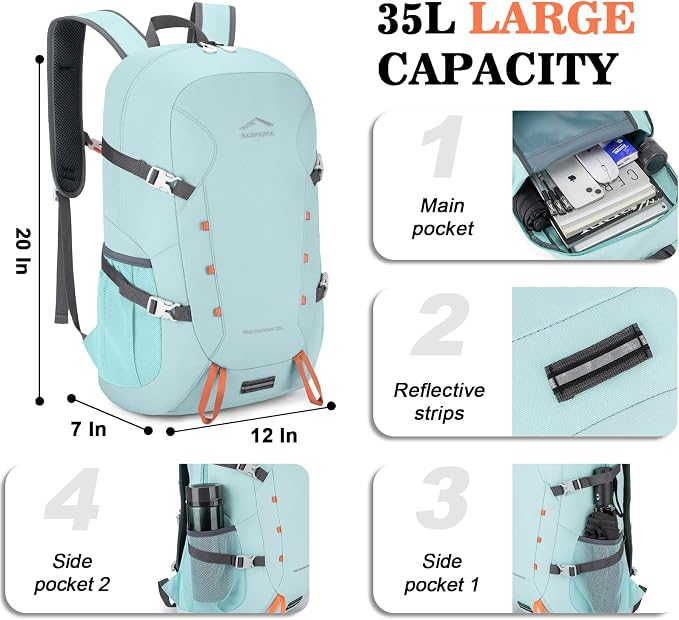 BAGPARKK Hiking Backpack, Large 35L Travel Backpacks - Image 3