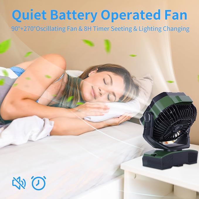 WESTTREE Camping Fan 20000mAh Rechargeable Battery Operated fan Outdoor Tent Fan - Image 6