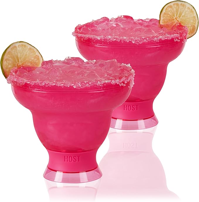 HOST FREEZE Margarita Cocktail Glasses, Frozen Cup Double Wall Plastic by HOST