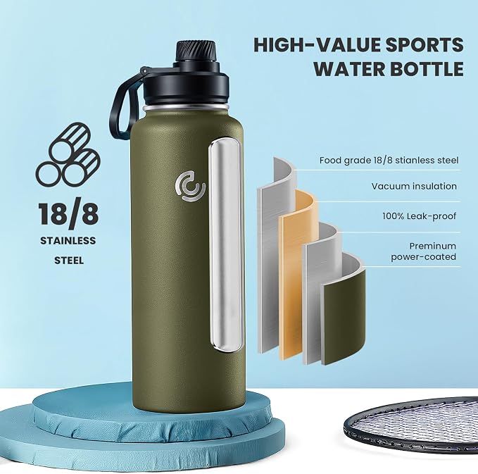 Sports Water Bottle 40oz, Insulated Water Bottle - Image 3