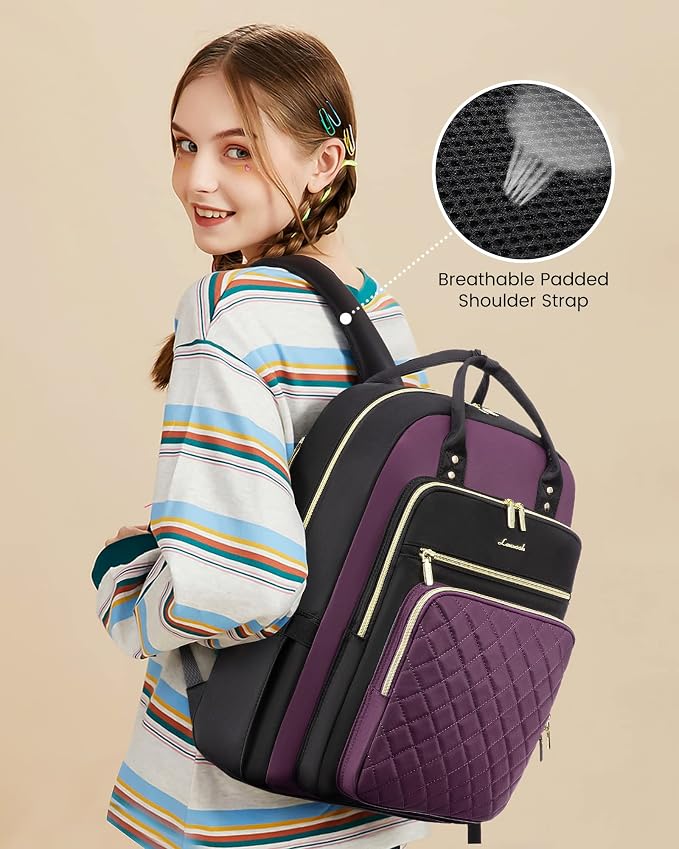LOVEVOOK Laptop Backpack Purse for Women, 15.6" Laptop Bag for Travel - Image 4